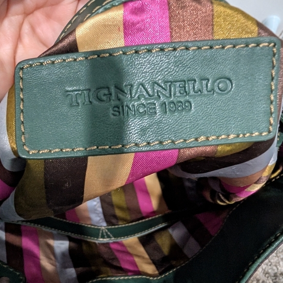 Tignanello Dark Green Leather Shoulder/Hobo Bag - Picture 7 of 14